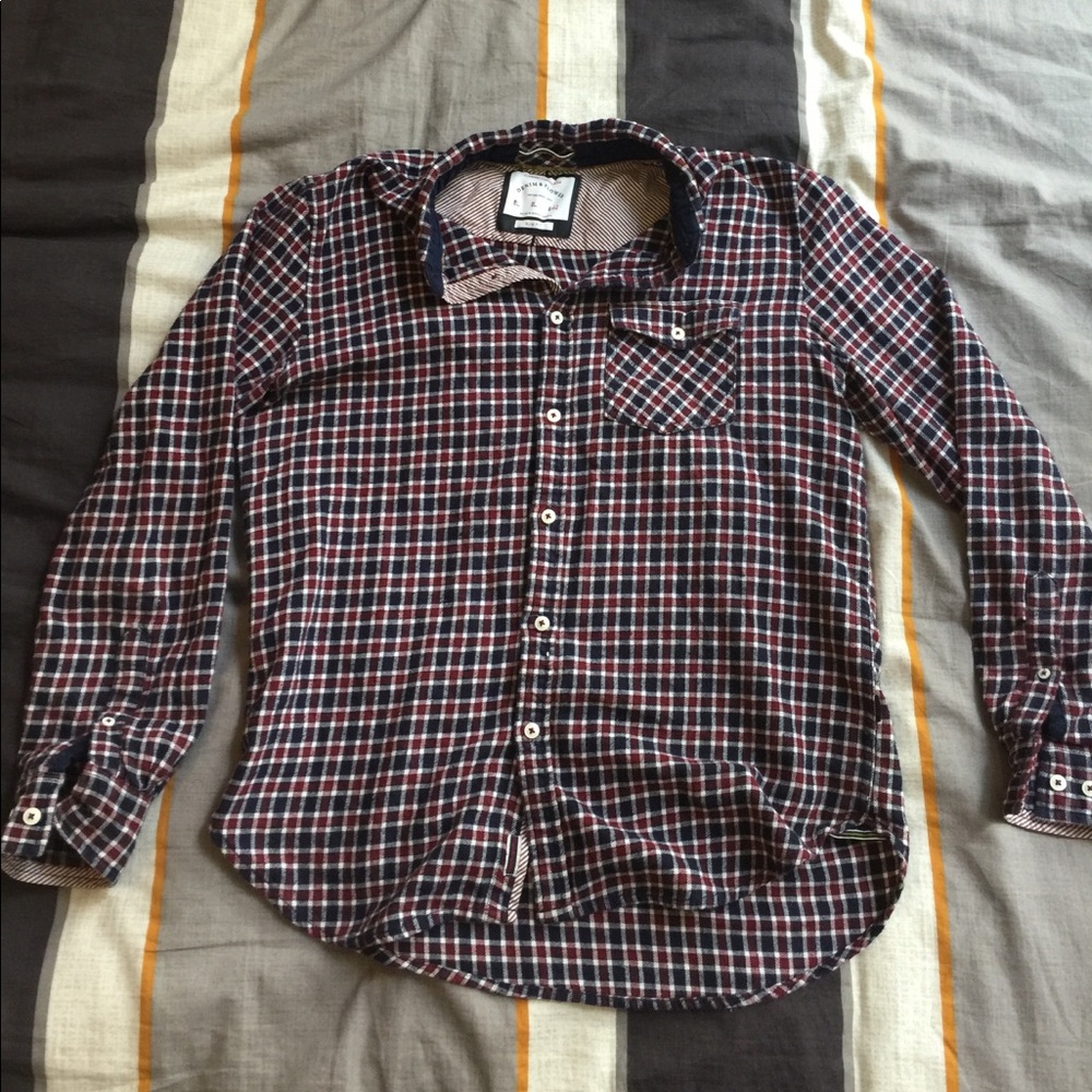 Denim & Flower Flannel Long Sleeve Button Up
